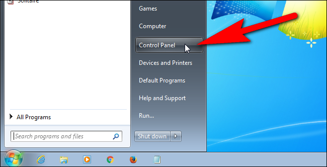 Переход в Панель управления в Windows 7