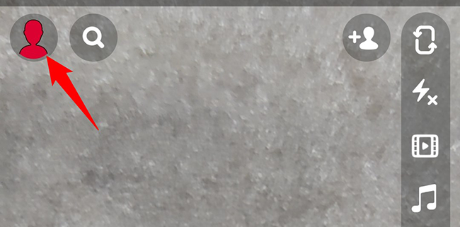 Иконка «Настройки» на странице профиля Snapchat