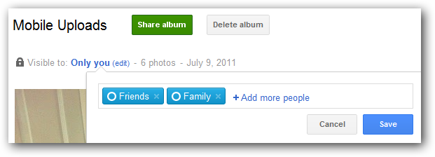 Изменение настроек доступа к альбому без публикации в ленте