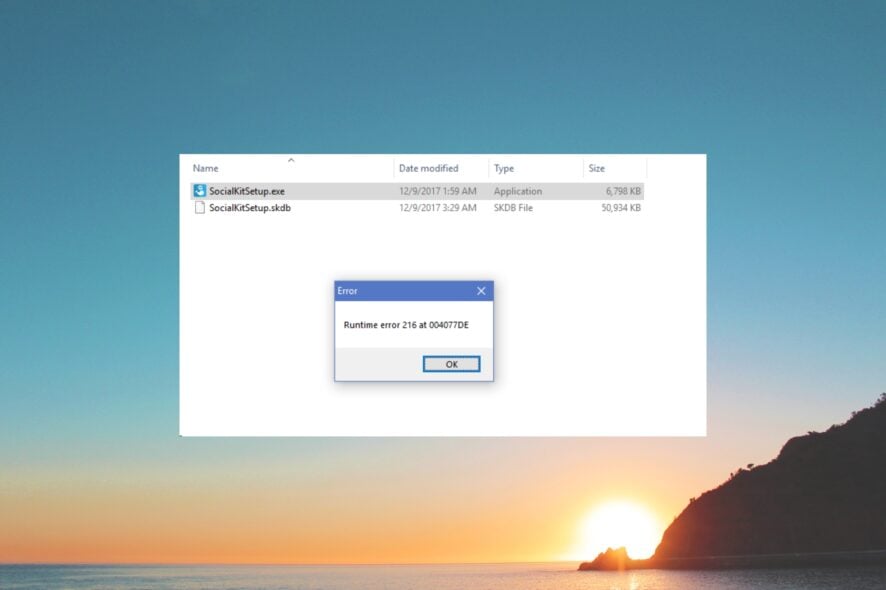 Runtime error 216: как удалить троян SubSeven