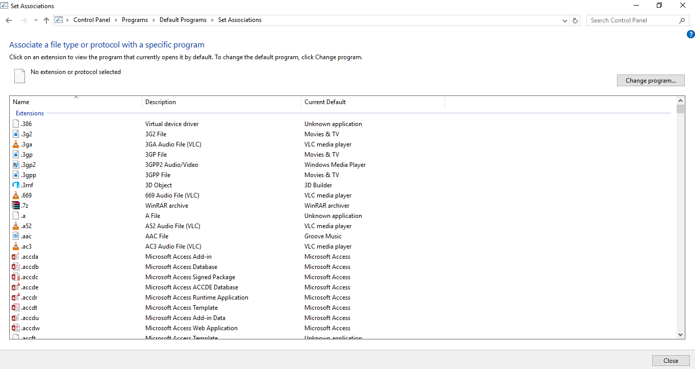 Настройка ассоциаций файлов в Windows
