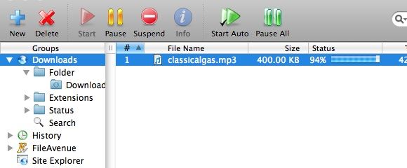 iGetter окно загрузок с файлами mp3