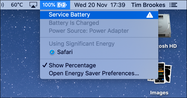 Предупреждение «Service Battery» на MacBook Pro