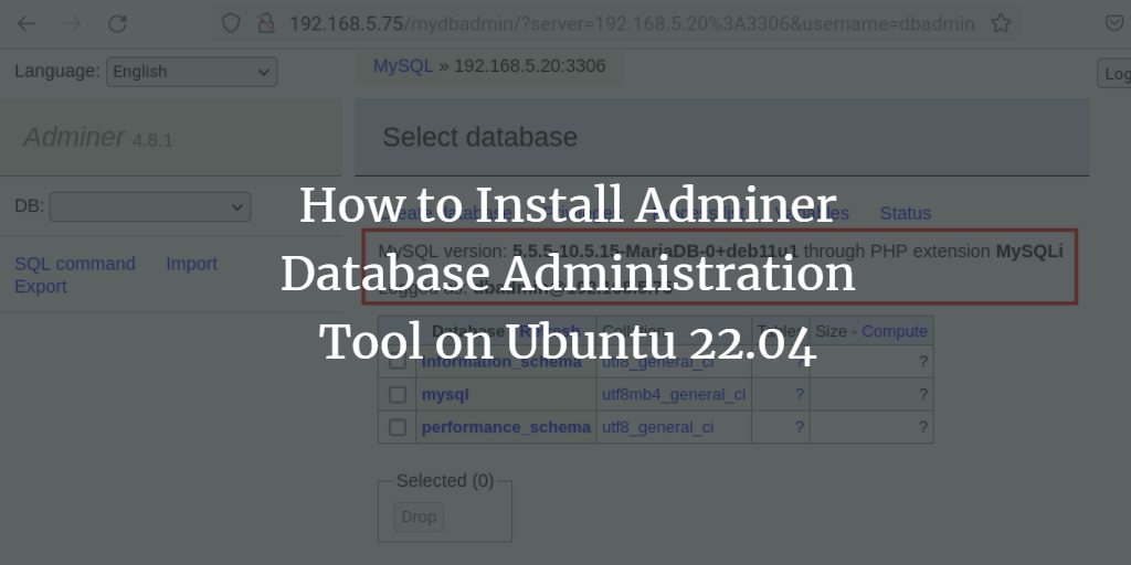 Установка и защита Adminer на Ubuntu 22.04