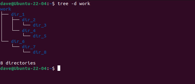Запуск tree, показывать только директории