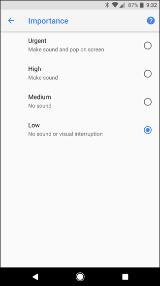 Скриншот экрана настроек каналов уведомлений