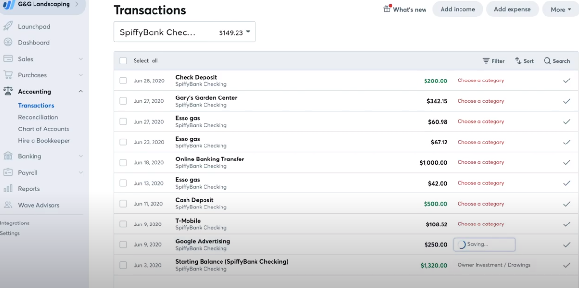 Tracking transactions on waves