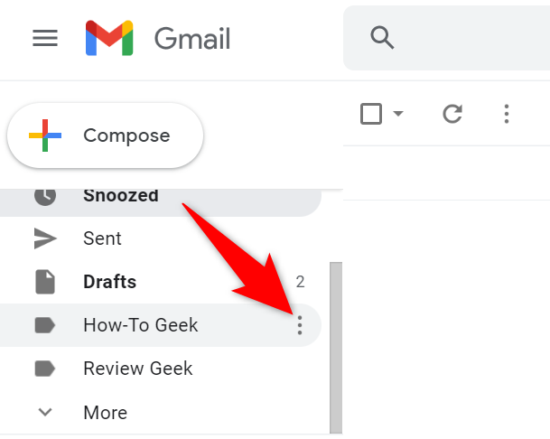 Выберите три точки рядом с меткой.