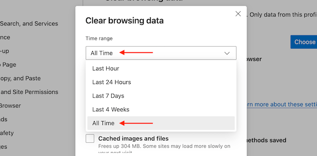 Выбор диапазона времени для очистки данных