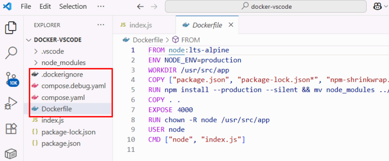 Genera i file necessari per Docker