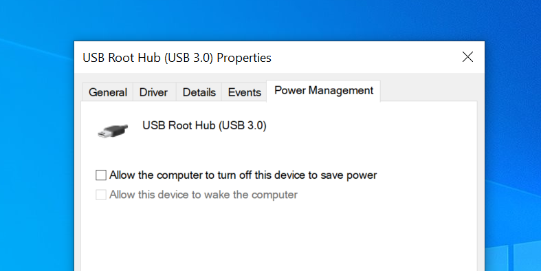disable usb power saving