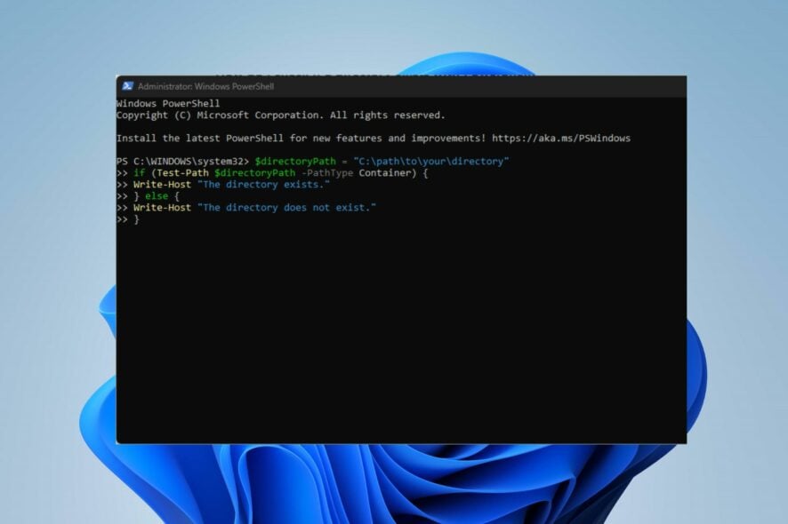 Проверить существование каталога в PowerShell