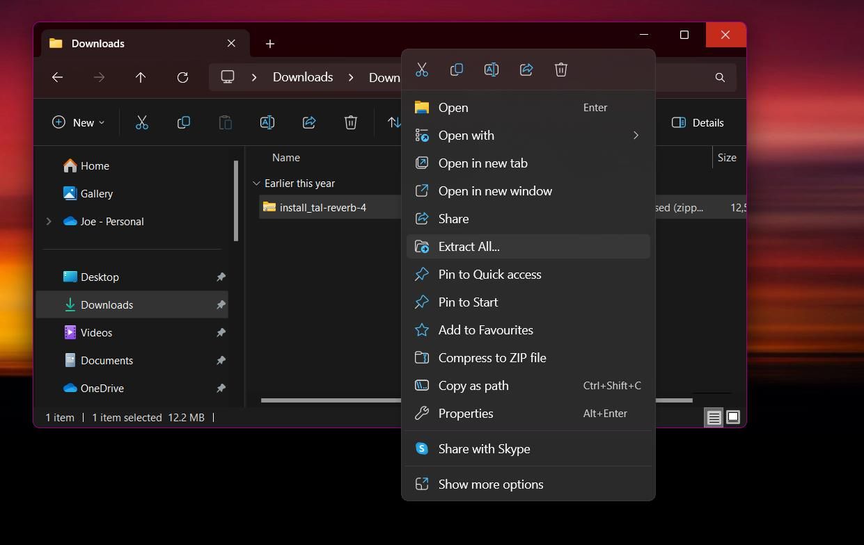 Извлечение ZIP-файла в Windows