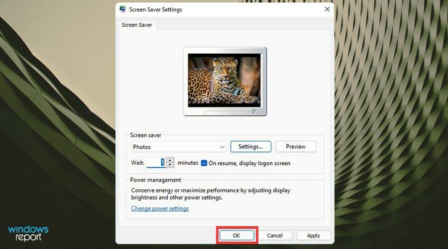 Кнопки Apply и OK для сохранения параметров