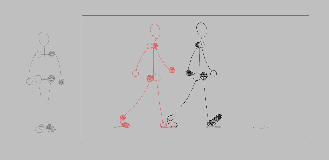 Первая и вторая ключевая поза, кадры контакта