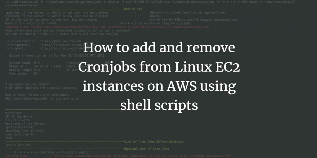 Shell: Добавление и удаление cron на Ubuntu EC2