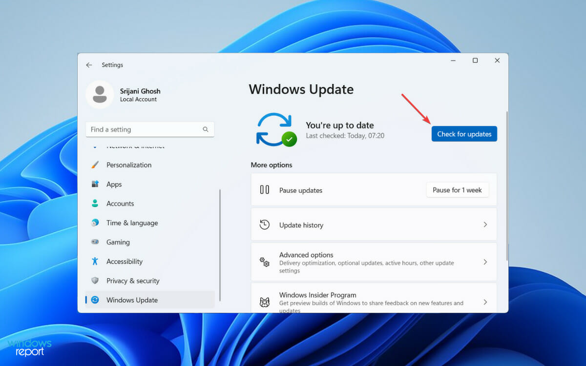 Проверка обновлений в Windows