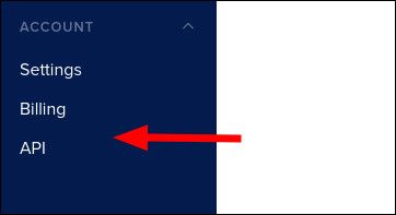 Панель управления DigitalOcean с разделом API