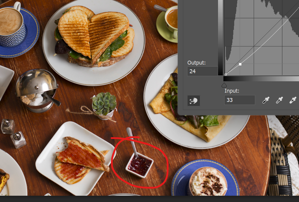 Выбор точки на изображении с помощью инструмента «Указать».