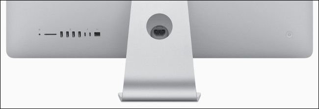 Задняя панель iMac: порты и слот доступа памяти