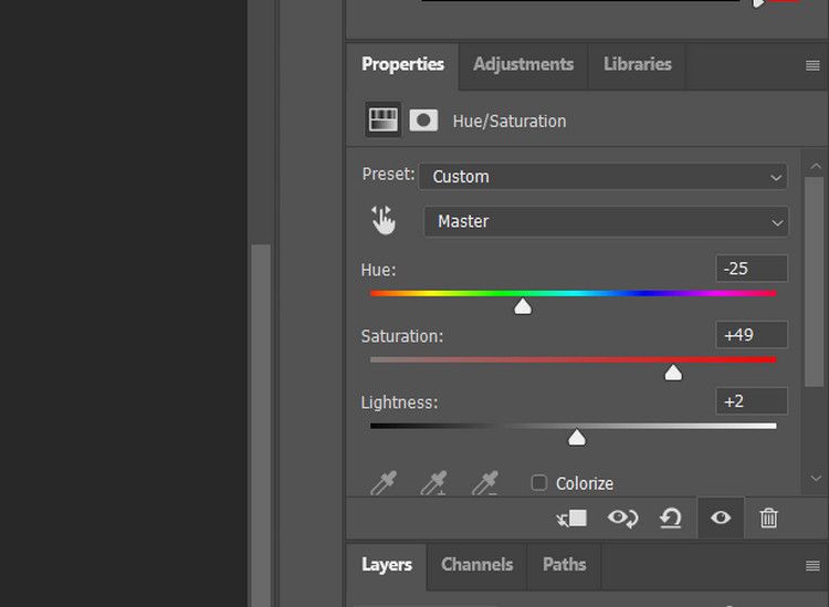 Настройка насыщенности, оттенков и яркости в Photoshop
