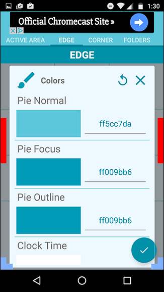Опции внешнего вида и иконок в Pie Controls