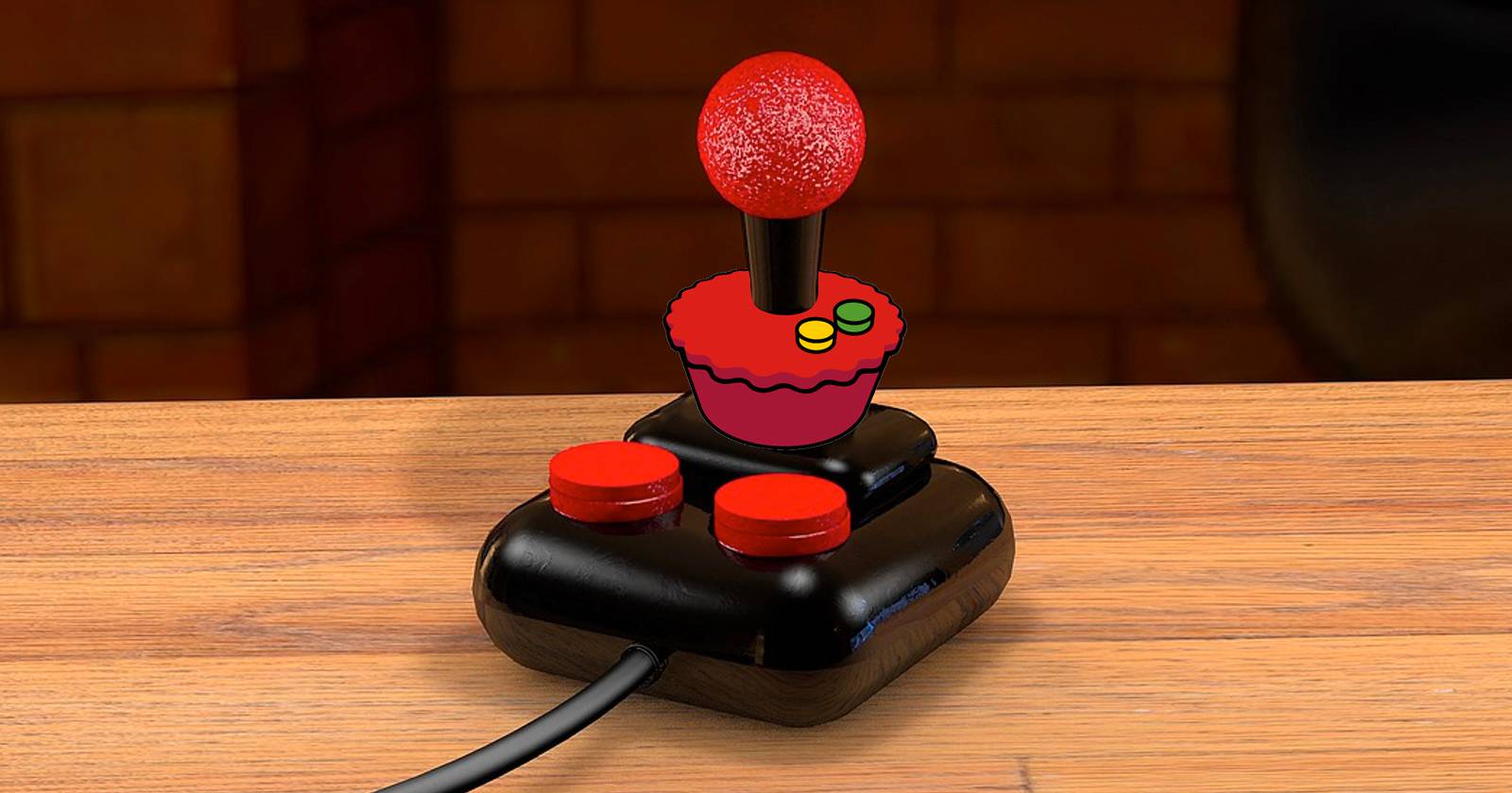 Ретро-игровая консоль Raspberry Pi в корпусе рядом с джойстиком