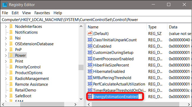 Name the new value EnergyEstimationEnabled