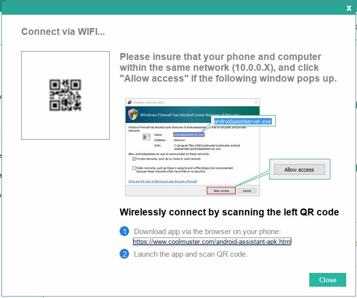 Сканирование QR‑кода для подключения по Wi‑Fi