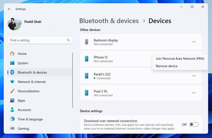 Подключение к персональной сети на Windows 11