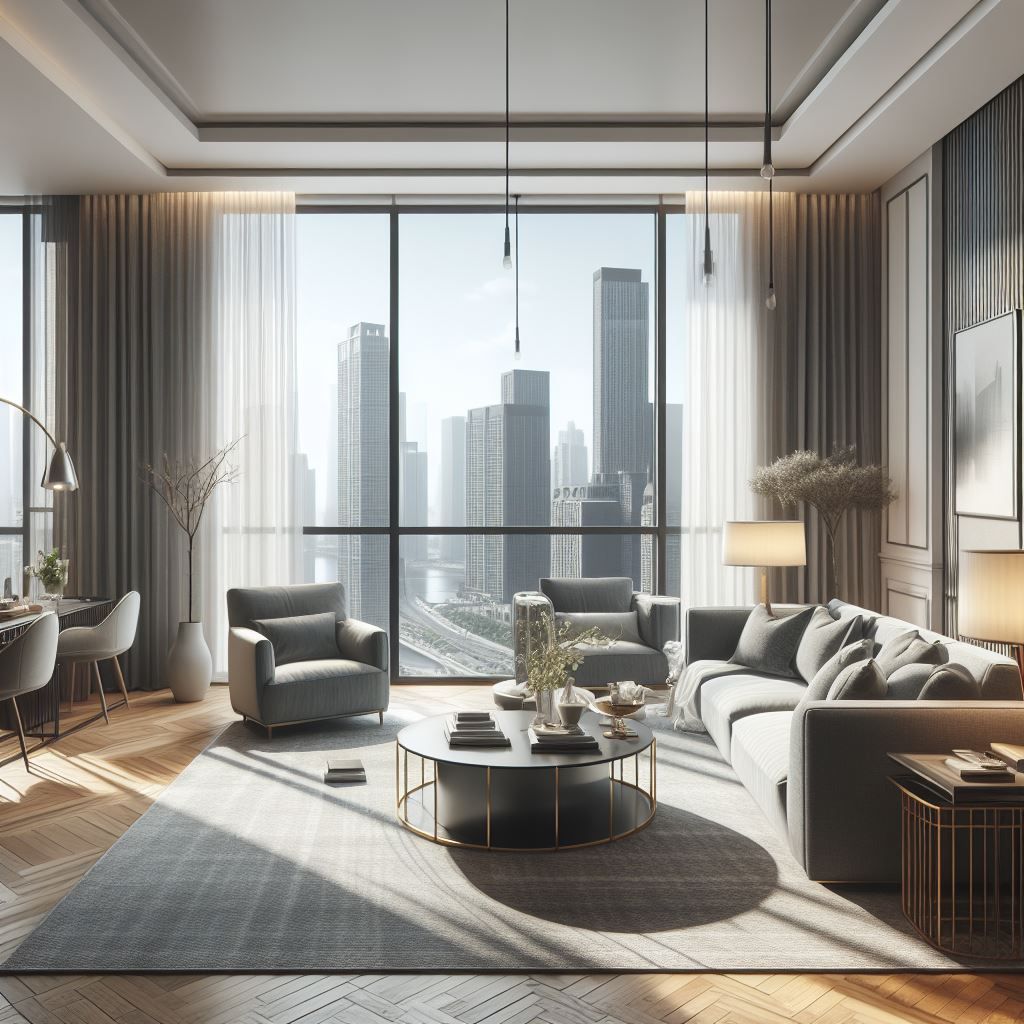 Современная квартира, полдень — пример общего промпта