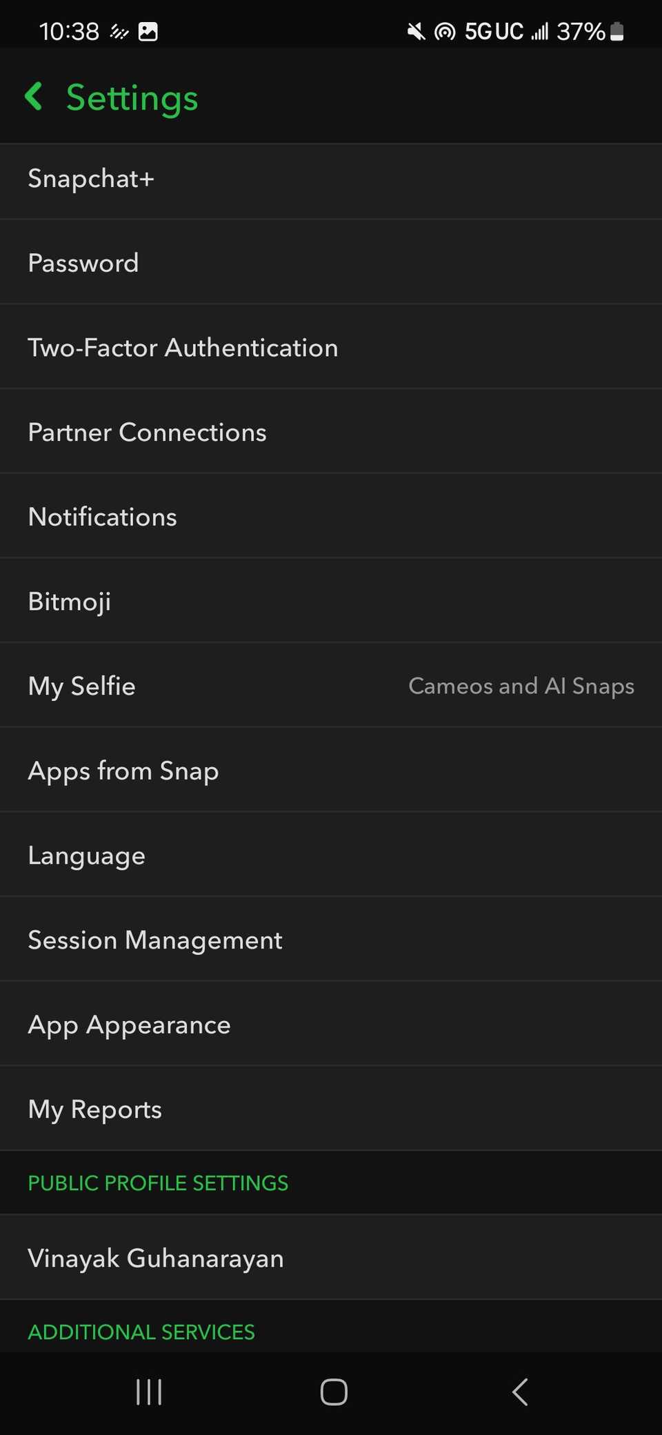На странице настроек выберите My Selfie