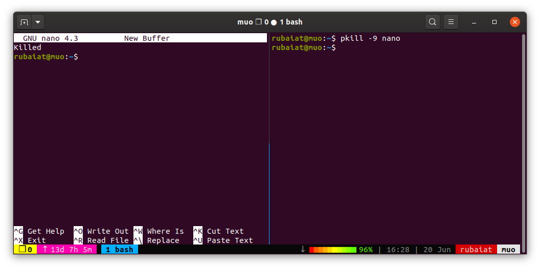 завершение зависшего процесса в Linux с помощью pkill
