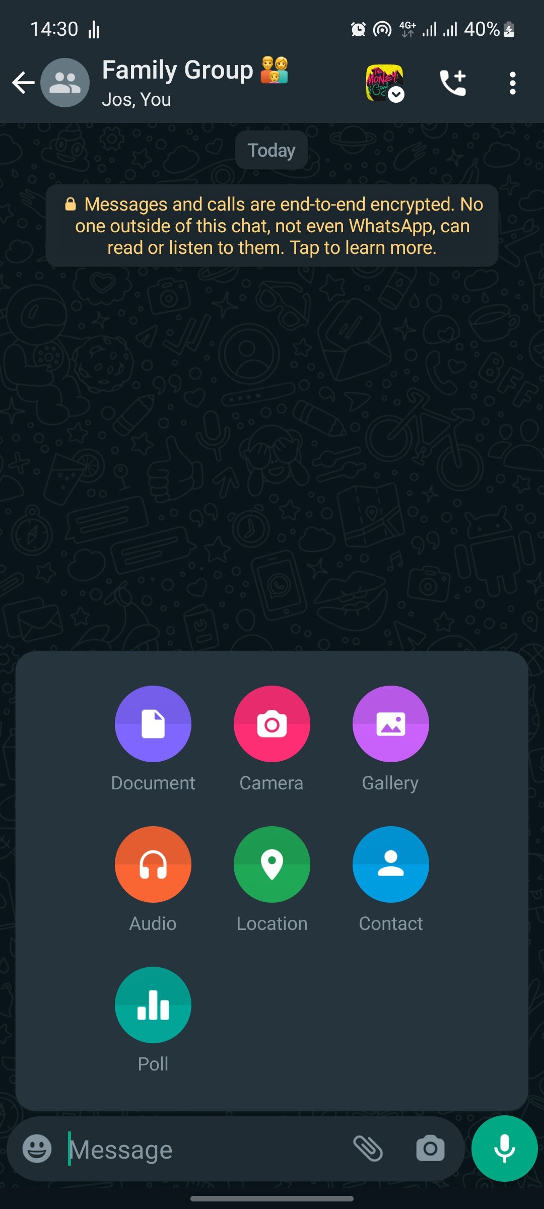 screenshot with open whatsapp conversation