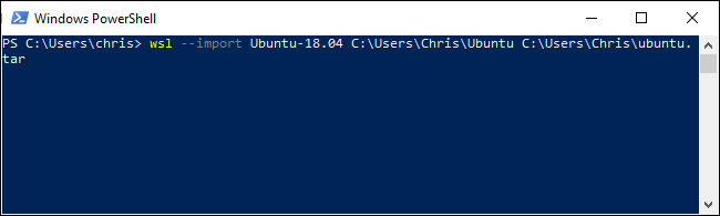 Импорт TAR‑файла Linux в PowerShell