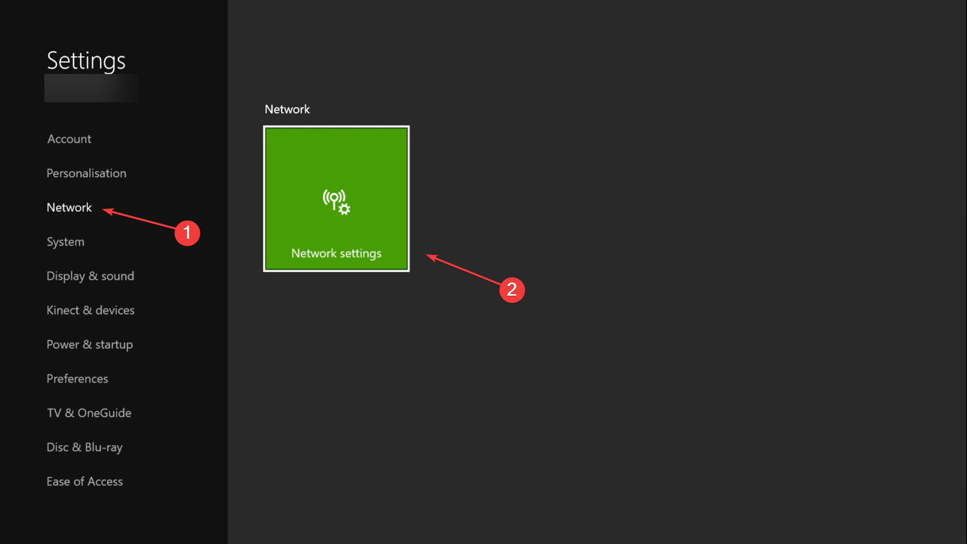 Xbox — Сетевые параметры