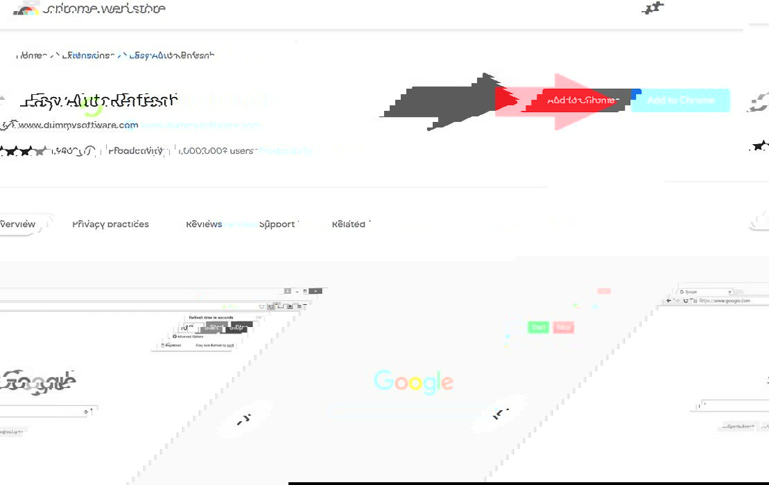 Интерфейс расширения Easy Auto Refresh