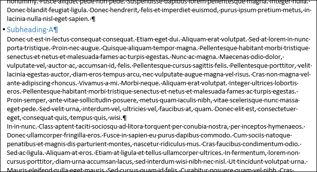 Применённое форматирование абзаца