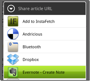 Evernote에 저장된 Instapaper 기사 내용 예시