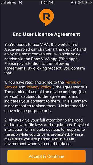 Экран создания учётной записи Roav/Anker