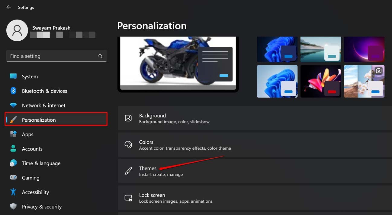 Выбор темы Windows 11