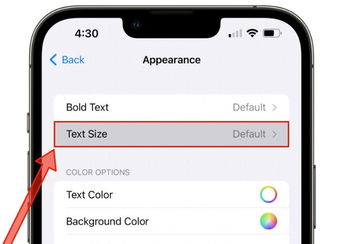 Слайдер размера текста