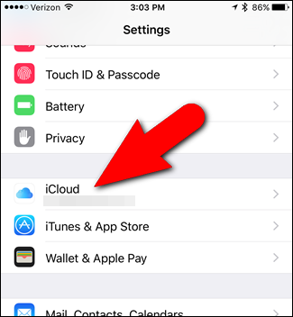 Откройте iCloud в Параметрах