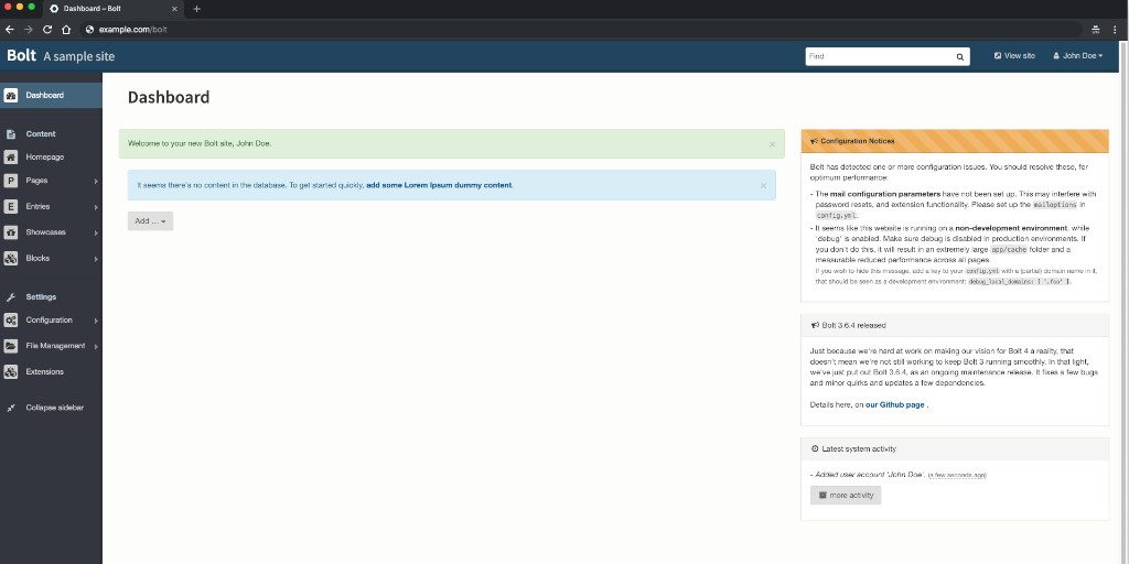 Bolt CMS на FreeBSD 12: Nginx и MySQL