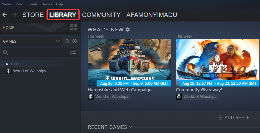 Библиотека игр в Steam