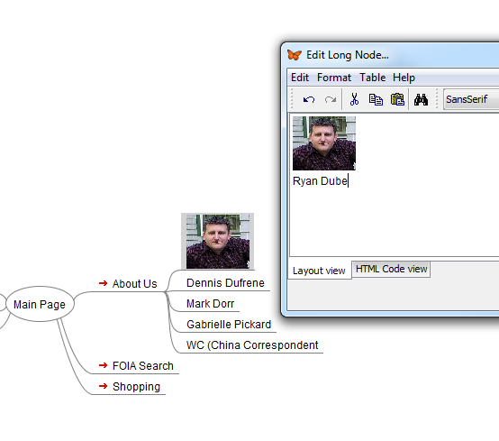 Вставка миниатюры изображения в узел карты FreeMind