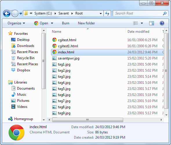 Проверка локального доступа: localhost в адресной строке