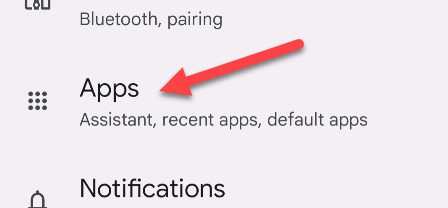 Раздел «Приложения» в настройках Android.