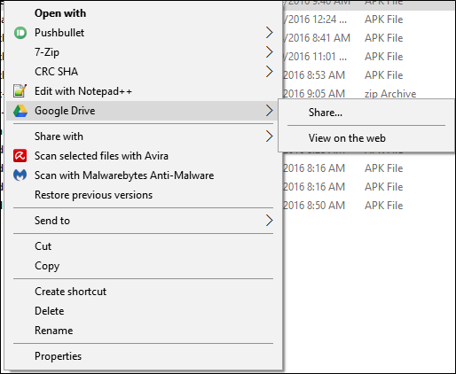 Кнопка получения общей ссылки в диалоге настройки доступа