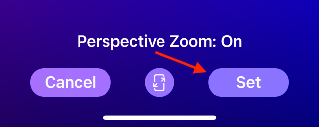 Нажать Set для установки обоев